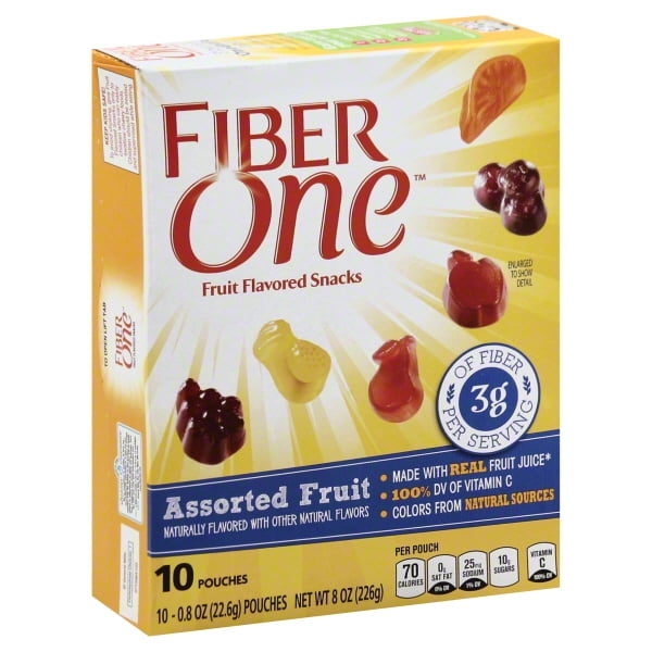 Fiber One Assorted Fruit Flavored Snacks, 0.8 Oz., 10 Count Walmart