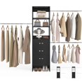 thumbnail image 2 of Aheaplus Family Ultimate Pack: 4x 96" Closet Systems | 12 Hanging Rods + 12 Wooden Drawers | Adjustable Wall-Mounted Organizers for Whole-Home Storage (5-8FT Each),White, 2 of 6