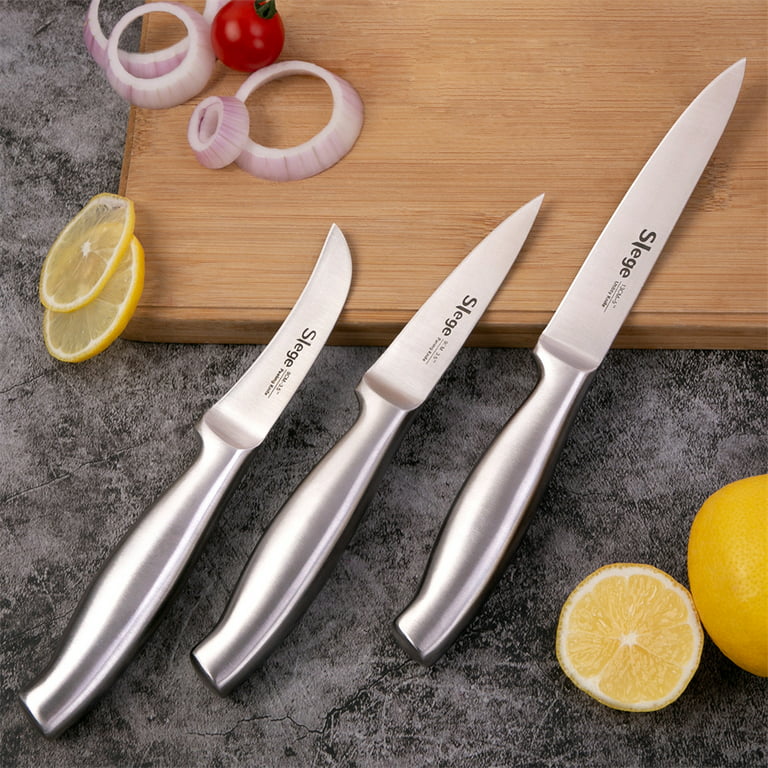Knife Set, 15-pcs Emojoy Kitchen Knife Set with Block, Premium Kitchen  Knives with Heavy Poultry Shears, Sharpener and 6pcs Serrated Steak Knives