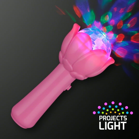 FlashingBlinkyLights Tulip Flower Light Projecting Disco Light Up Wand Fairy Wand
