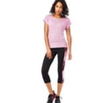 thumbnail image 2 of Aeropostale Womens Sheer Scoop-Back Knit Basic T-Shirt, Purple, Juniors, Small, 2 of 3