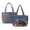 Black Cat Floral-B, variant on US Flag Star Print Large Quilted Tote Bag for Women, Lightweight Puffer Tote Casual Carryall for Work Travel Daily Errands Holiday Use