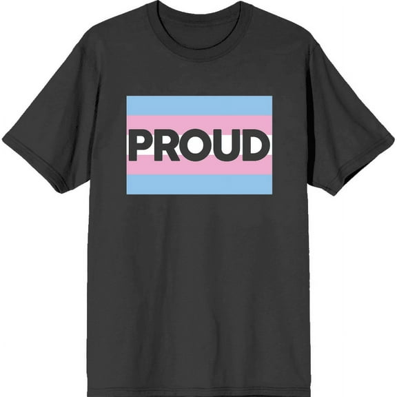 Pride Proud Trans Flag Charcoal Men's Crew Neck Short Sleeve Tee-XL