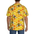 thumbnail image 5 of KLL Honeycombs Print Men's Shirt Short Sleeve Button Down Summer Cuba Beach Shirts- 4X-Large, 5 of 7