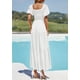 thumbnail image 2 of Vestido PRETTYGARDEN XXL Blanco Cuello Cuadrado Mangas Abullonadas, 2 of 8