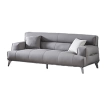 American Eagle Design AE2378-GR-SF Modern Contemporary Gray Faux Leather Sofa