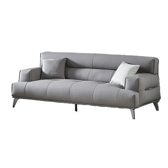 American Eagle Design AE2378-GR-SF Modern Contemporary Gray Faux Leather Sofa