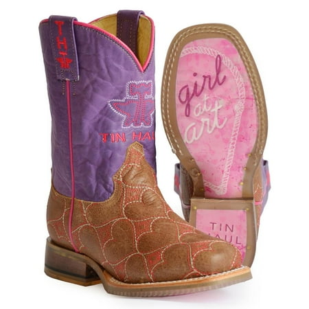 

Tin Haul Footwear Boys Tin Haul Lotta Heart with Cowgirl Heart Sole Boot 6 Tan