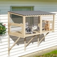 thumbnail image 2 of Cat Catio, Cat Window Box for Multiple Indoor Cats, Catio Pet Perch with Metal Mesh Locking Side Door, Wooden Enclosure Window All Weather Use 360° Enjoying Outdoors (Original Wood, Large), 2 of 9