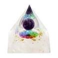 thumbnail image 2 of Vacemry Under $5 Crystal Energy Pyramid, Natural Stone Resin Ornament, Home Decoration Piece, Spiritual Healing Crystal, Meditation Desk Accessory, 2 of 6
