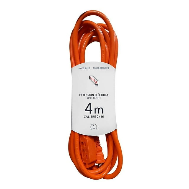Extensión Eléctrica Iusa Uso Rudo 4 M Anaranjado 619346