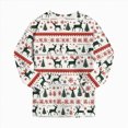 thumbnail image 6 of sdbrld Little Kids Christmas Pajamas Boys Girls Unisex PJs Clothes Set Long Sleeve Fall Winter Sleepwear Top and PJ's Pants 2 Piece Light Green Sizes 6-7 Years, 6 of 9
