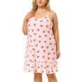thumbnail image 1 of Vestido de dormir de talgrande pamujer Cami Fruit Ruffle Dobladillo por encide rodilCamisón Ro3X, 1 of 7