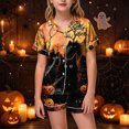 thumbnail image 2 of KPOPLK Girls Pajama Sets Cotton Sleepwear Button Down Short Sleeve with Ruffle Shorts PJS 2-12Y,Size 4-5 Years, 2 of 6
