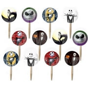 Nightmare Before Christmas Double-Sided Cupcake Picks - 12 Count by Here, Jack Skellington