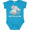 thumbnail image 3 of Inktastic My Titi Loves Me Cute Elephants Clouds Moon and Stars Boys or Girls Baby Bodysuit, 3 of 5