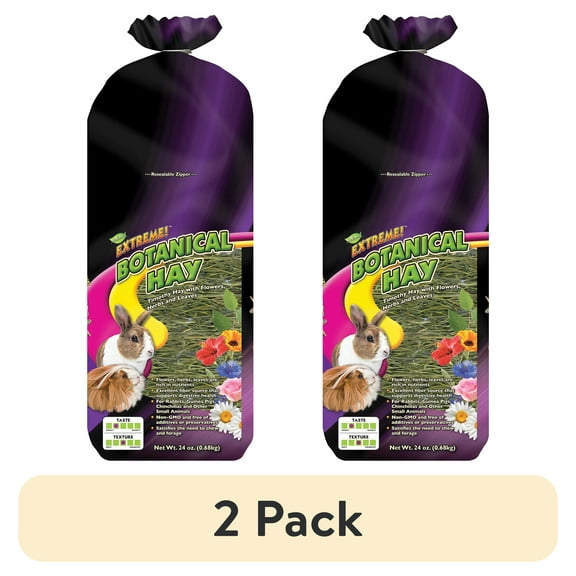 (2 pack) Extreme! Natural Botanical Hay Small Animal Food 24 oz