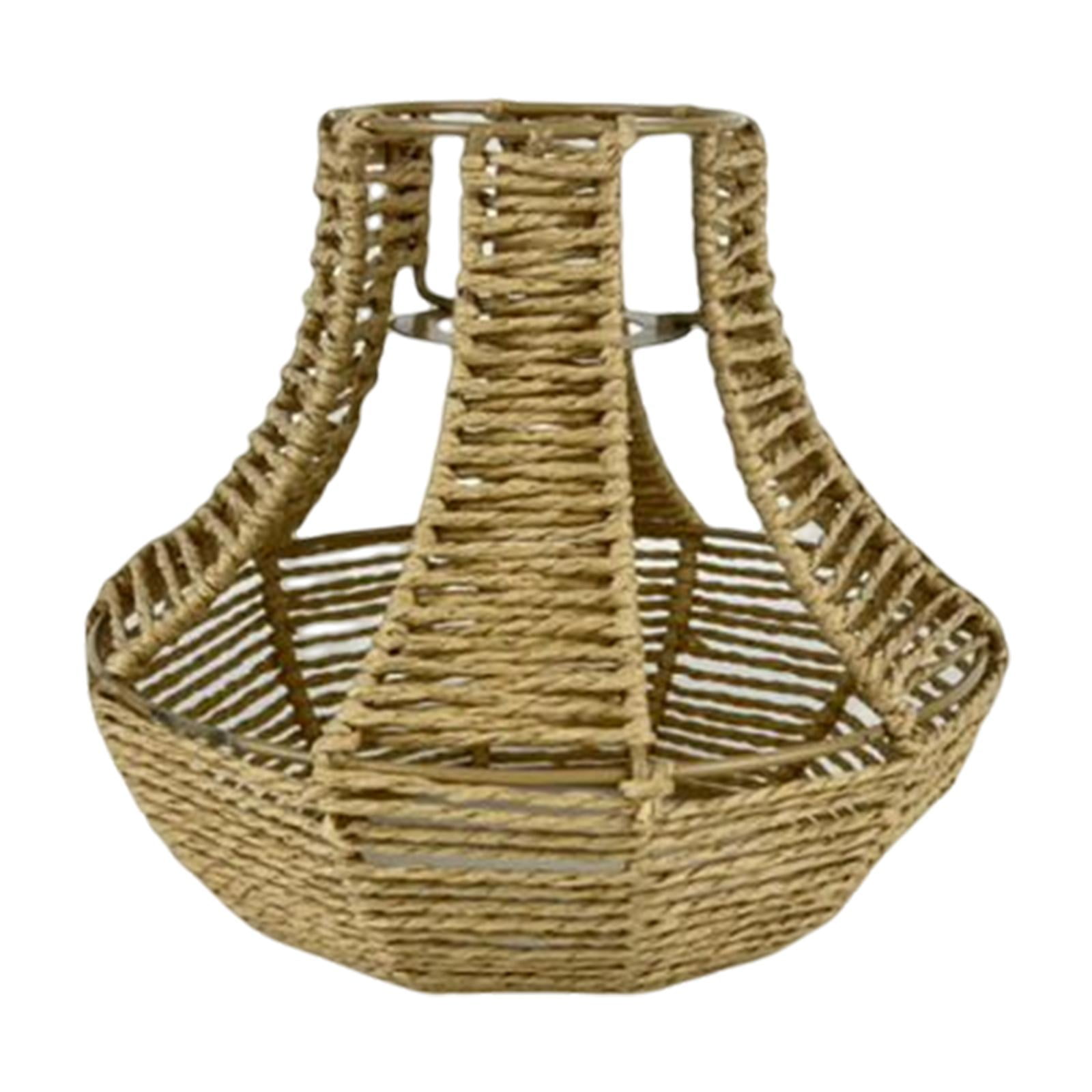 Retro Woven Pendant Lamp Shade Rope Lampshade Installation Replacement ...
