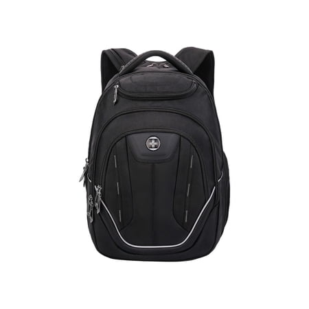 Swissdigital Design TERABYTE F J16BTF-02 Carrying Case (Backpack) for 15.6" to 16" Apple iPhone iPad MacBook Pro, Notebook, TSA Friendly – Built in Apple Find My jewel - Black/Grey