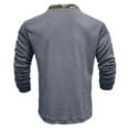thumbnail image 5 of YLSDY Men's Waffle Knit Henley Shirt Long Sleeve Outdoor Thermal Pullover Tees Camo Patchwork Tee Tops Gray XL, 5 of 7
