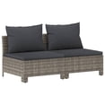 thumbnail image 2 of Carevas 2-Seater Patio Sofa with Cushions Gray Poly Rattan, 2 of 7