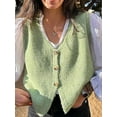 thumbnail image 2 of Gupgi Knit Tank Tops for Women Button Front V-Neck Basic Tops Casual Solid Color Sleeveless Sweater Vest, 2 of 6