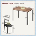 thumbnail image 2 of 5-Piece Dining Table Set for 4, Space-Saving Kitchen Table and Chairs with Cushions, Metal Frame, Dining Table with 4 Chairs for Small Space, Rustic Brown, 2 of 8