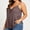 Brown, variant on hoksml Plus Size Women's Lace Trim V-Neck Cami Top, Spaghetti Strap Solid Color Sleeveless Casual Camisole