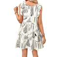 thumbnail image 3 of Vestido Corto Plisado Sin Mangas Informal de Verano para Mujer Albaricoque XL, 3 of 7