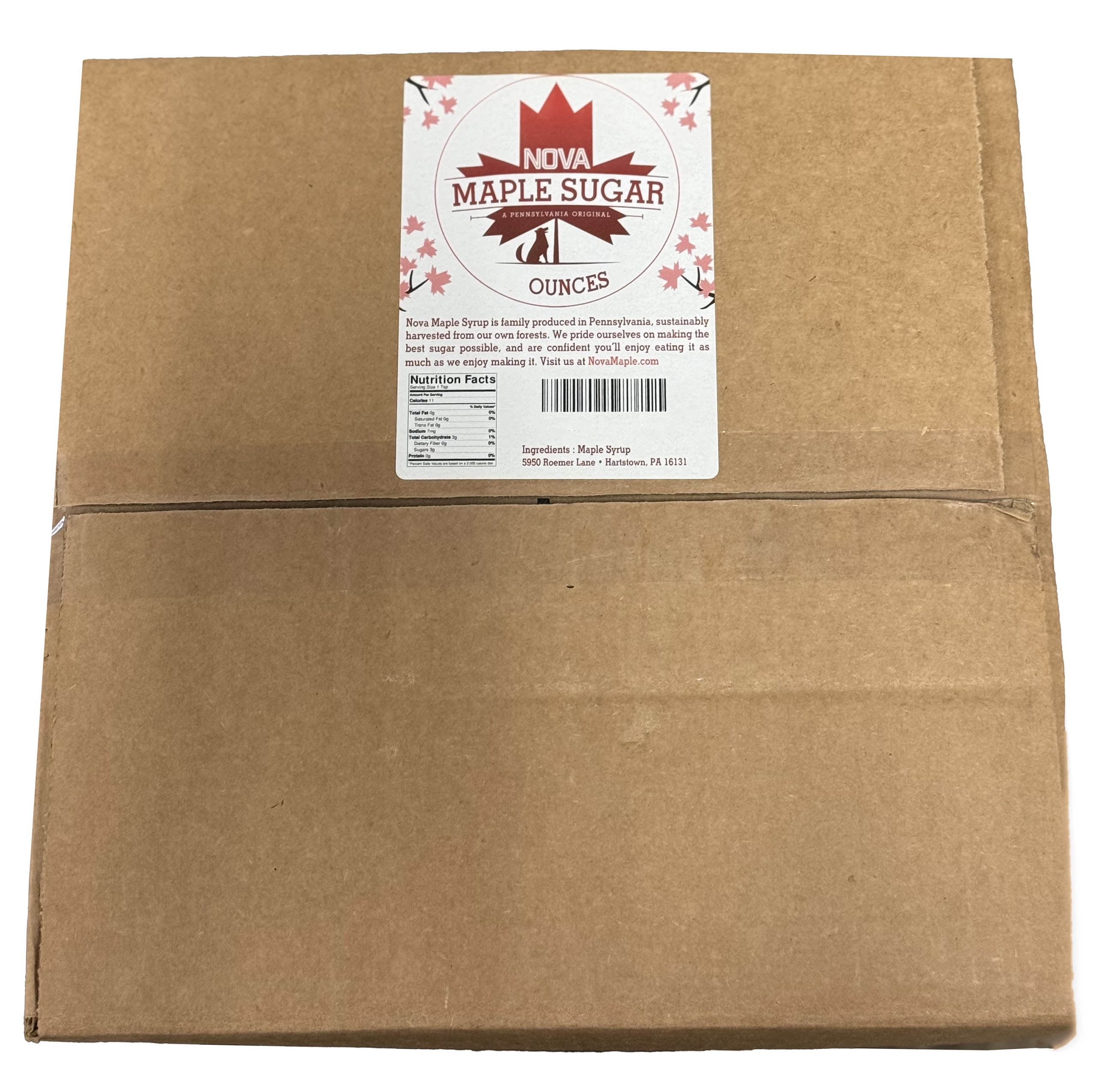 Nova Maple Sugar - Bulk Pure Grade-A Maple Sugar - 45 Pound Box