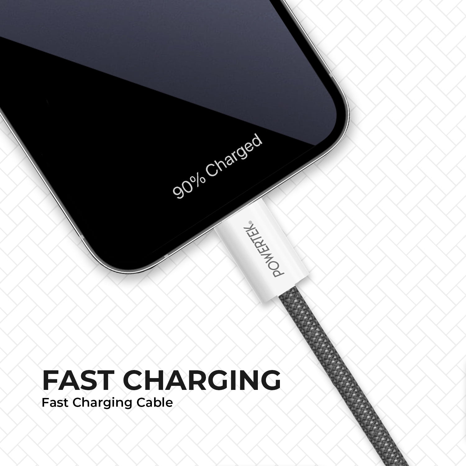 Liquipel Powertek Pastel Braided USB-A to Lightning - Gray