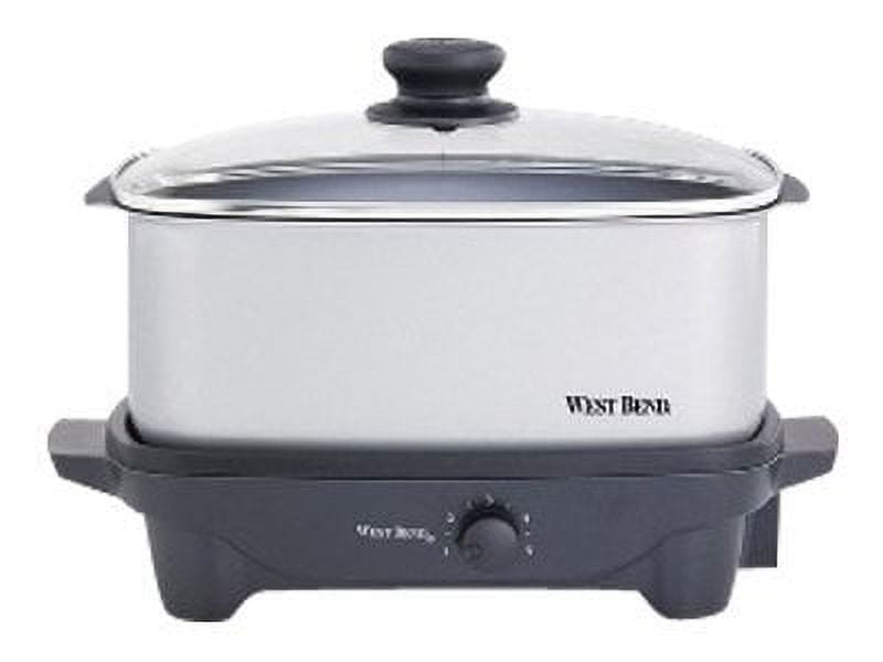 Best Buy: West Bend 5-Quart Oblong Slow Cooker Silver/Black 84915