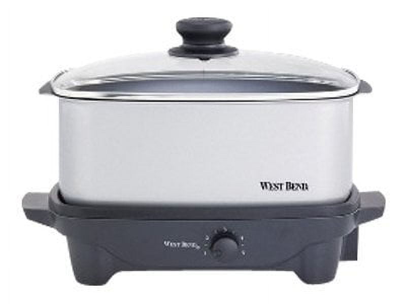 West Bend 5-Quart Gray Rectangle Slow Cooker in the Slow Cookers department  at