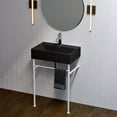 thumbnail image 6 of Claire 24 Ceramic Console Sink Matte Black Basin Matte White Legs, 6 of 9
