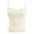 thumbnail image 3 of Women's Basic Tank Tops Sleeveless Casual Camisole Pure Color Strappy Layering Piece For Everyday Wear Vacation Outfit Leotard Women Top Womens T Shirts Adventure Top Women Fitted T Shirt Fitness Top, 3 of 5