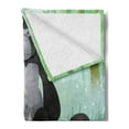 thumbnail image 2 of Gorilla Soft Flannel Fleece Throw Blanket, Design of Chunky Woodland Creatures in the Forest, Cozy Plush for Indoor and Outdoor Use, 70" x 90", Grey Green, by Ambesonne, 2 of 5