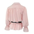thumbnail image 3 of Mens T-shirts Male Vintage Lace Up Puffy Sleeve Solid Color Loose Shirt Drama Stage Top Summer Sleeve Shirt Casual T Men Fashion Trends Polyester Men Shirts Long Sleeves Workout Mens Pink XS, 3 of 3