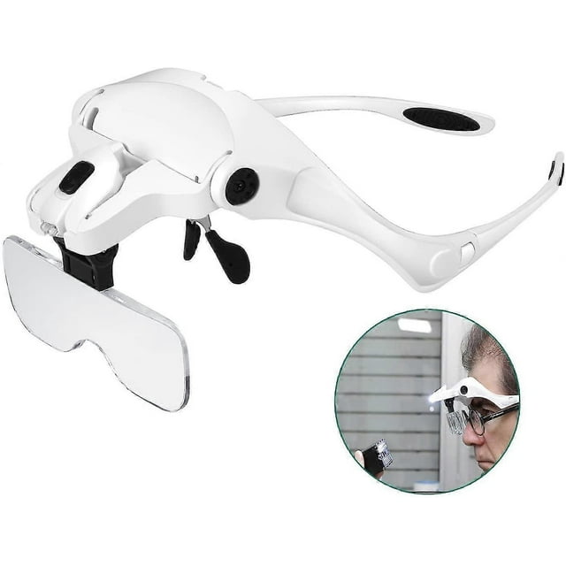 Ctmw Loupes Avec Lumire Mains Libres Bandeau Loupe Support Loupe Loupe Avec Led Lumires Pour Loisirs, Lecture