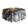 thumbnail image 5 of Black Gray Gold Marble Pattern Round Tablecloth 60"x60",Wrinkle Wipeable Table Cloth for Kitchen Dining Room Picnic Patio Party, 5 of 6
