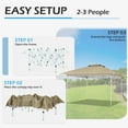 thumbnail image 7 of AVAWING 12x12 ft Outdoor Pop-up Canopy Party Tent Easy Setup Patio Wedding Tent, Khaki, 7 of 7