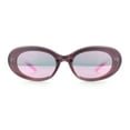 thumbnail image 4 of Womens Mod Fashion Round Oval Classy Beveled Frame Plastic Sunglasses Pink - Pink Mirror, 4 of 8