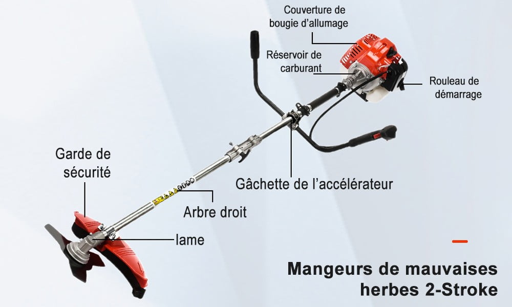 Floseru Weed Eater Gas Powe 52cc 2-Stroke Gas Crank, 2 in 1 Grass Trimmer, Multi-Functional Trimming Tool - String Trimmer, Brush Trimmer