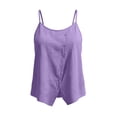 thumbnail image 7 of HappyYEE Plus Size Camisole Tops for Women Spaghetti Strap Sleeveless Cami Tops with Button Decor Loose Fashion Summer Versatile Tank Purples S, 7 of 7