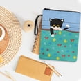 thumbnail image 4 of HELLHERO Cat Fishing Scene Polyester Fabric Zipper Pouch for Librarian Book Lovers Gift for Journals Planners Books Pocket, 4 of 8