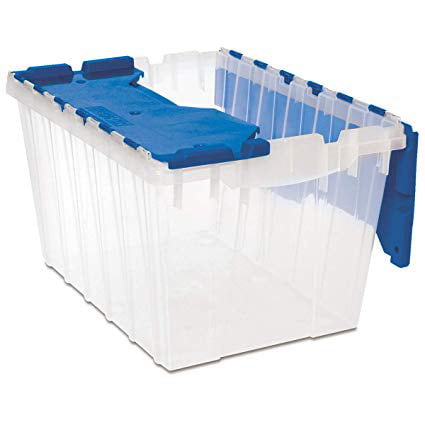 Akro-Mils 66486 CLDBL 12-Gallon Plastic Storage KeepBox with Attached Lid 21-1/2-Inch by 15-Inch by 12-1/2-Inch Semi Clear