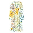 thumbnail image 3 of IROINNID Maxi Dress for Women Oversized Round Neck Long Sleeve Folding Floral Printed Shift Dresses ,Yellow, 3 of 4