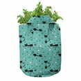 thumbnail image 3 of Cat Grow Bags 5-Pack, Mice Paw Prints Fun Cartoon, Heavyduty Fabric Pots with Handles for Plants, 2 Sizes, Seafoam Black White, by Ambesonne, 3 of 3