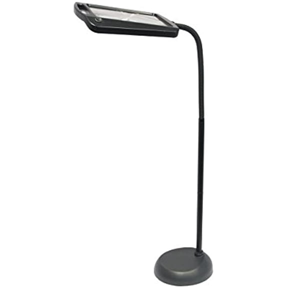 "daylight24 402039-04 Full Page 8 x 10 Inch Magnifier LED Illuminated Floor Lamp, Black"