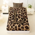 thumbnail image 3 of Erosebridal Leopard Print Twin Sheet Sets,Cheetah Pattern L Alphabet Bedding For Kids Girls 3 Pieces, 3 of 6