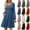 Blue, variant on Knitted Sweater Dresses For Women Long Sleeve Bodydoll Knit Sweater Dress Button Down Ribbed Knit Bodycon Midi Dress With Pockets A-Line Flowy Party Dress Round Neck Pleated Fall Tunic Dress